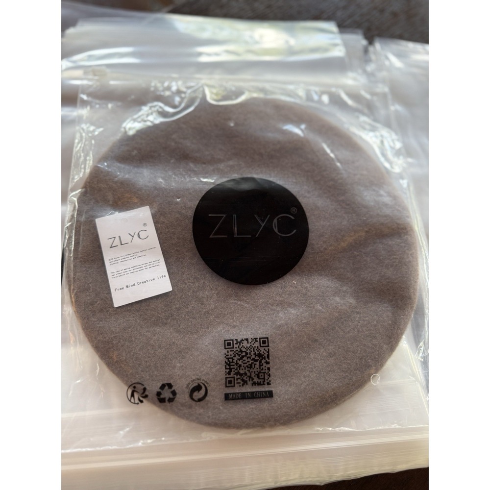 ZLYC French NWT BERET FLAT HAT MENS WOMENS Brown 100% WOOL